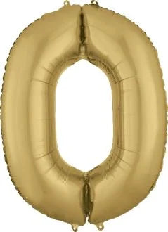 34” Number 0 White Gold Oh Balloons