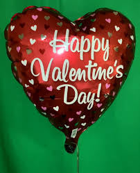 18” Heart Foil Happy Valentines Day White, silver and pink hearts