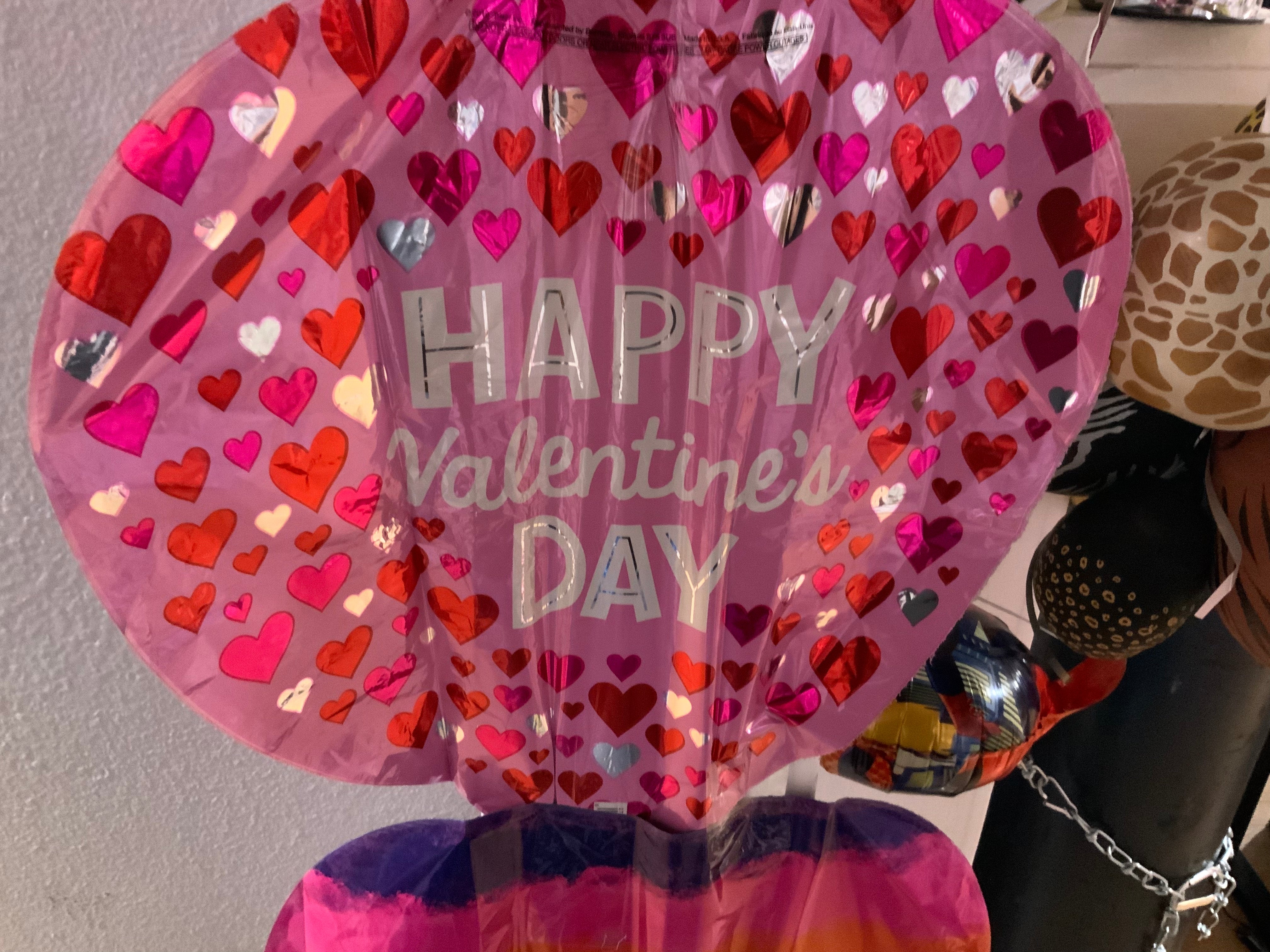 18” Heart foil Happy Valentines Day Red,pink and silver hearts all over