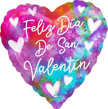 18” Valentines “Feliz Dia de San Valentine” Heart Foil