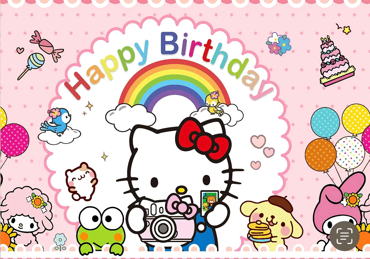 Backdrop: Hello Kitty w/frog #0713