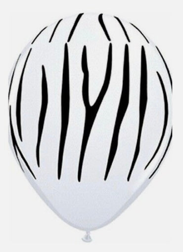Qualatex 11” White Zebra Stripes (50ct)