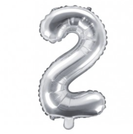 Lucky Foil: 34" Number 2 Silver