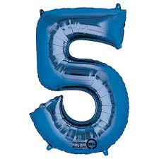 34” Number 5 Blue Anagram
