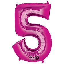 34” Number 5 Pink Anagram