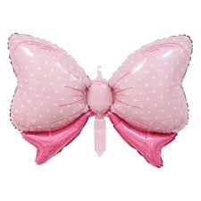 Pink Bow w/white dots