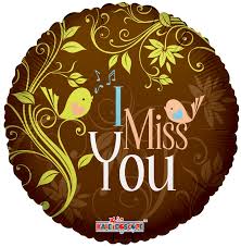 18" I miss you on chocolate balloon