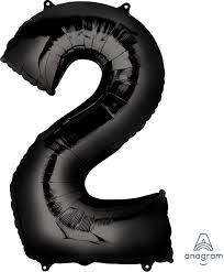 26" Number 2 Anagram Black