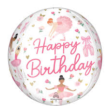 15" Orbz XL Ballerina Happy Birthday Girl