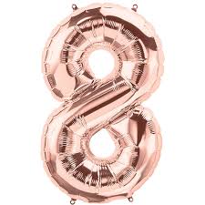 34" Number 8 Rose Gold North Star