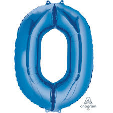 34” Number 0 Blue Anagram