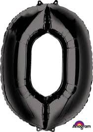 26" Number 0 Black Anagram