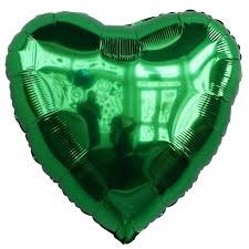 10” Foil Hearts: Green