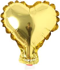 5" Foil Hearts: Gold 5ct