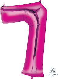 34” Number 7 Pink Anagram