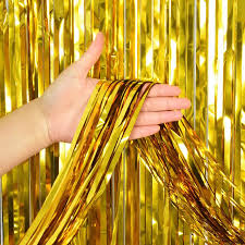 Foil Fringe Curtain: Gold