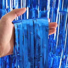 Foil Fringe Curtain: Royal Blue