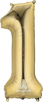 34" Number 1 White Gold Anagram