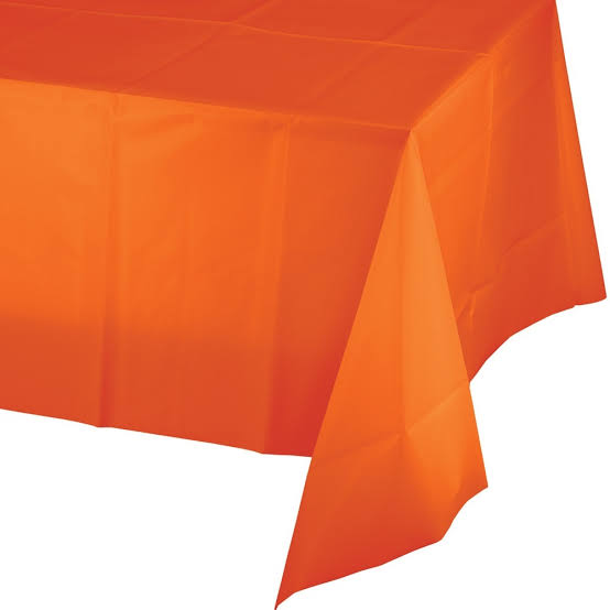 Heavy Duty Plastic Table Cover: Orange