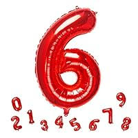 32” Red Number 6