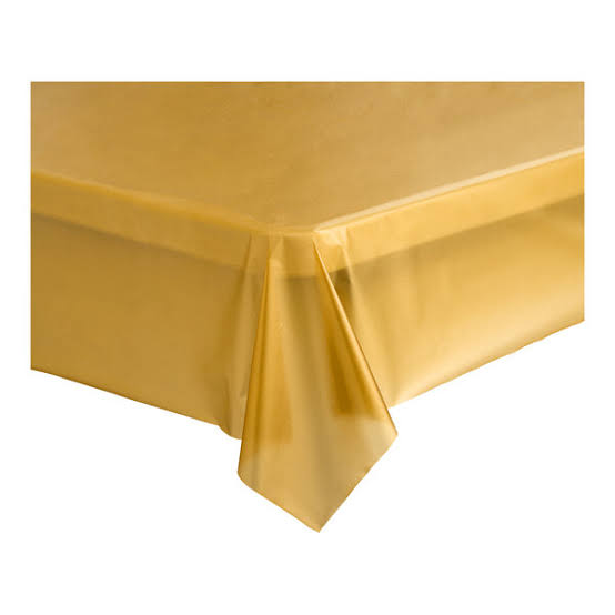 Heavy Duty Plastic Table Cover: Gold