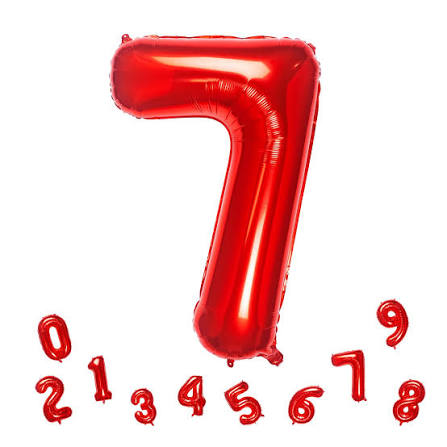 32” Red Number 7
