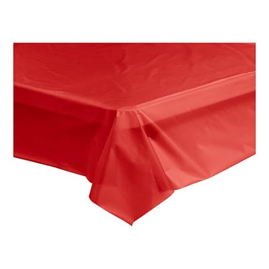 Heavy Duty Plastic Table Cover: Red