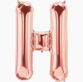 32" Letter H - Rose Gold Foil