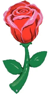 35" Rose Foil Balloon: Red