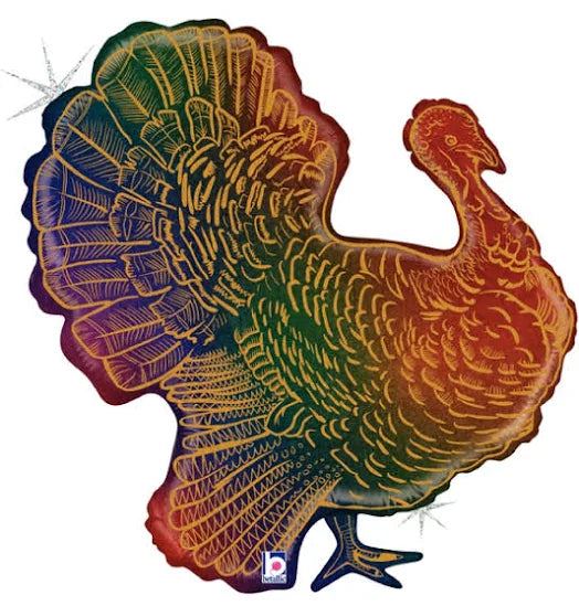 34” Holographic Glitter Turkey