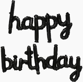 16" Happy Birthday: Black