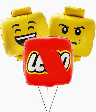 18" Yellow LEGO Head Foil Balloon