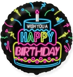 18" Happy Birthday Neon Foil Balloon