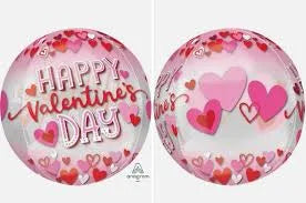 15" Happy Valentines Day Orbz Pink and red see thru