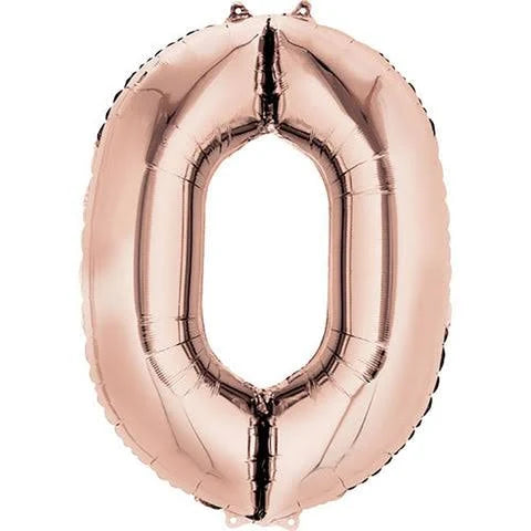 34" Number 0 Rose Gold Anagram