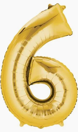 34" Number 6 Gold Anagram